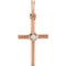 White Freshwater Cultured Pearl Cross Pendant, 14k Rose Gold (2MM)