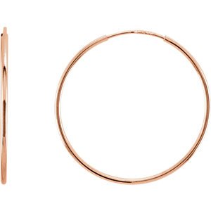 Petite Endless Hoop Earrings, 14k Rose Gold (24mm)