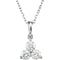 Diamond Three-Stone 14k White Gold Pendant Necklace, 18" (1/2 Cttw)