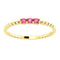 Pink Tourmaline Beaded Ring, 14k Yellow Gold, Size 7.5