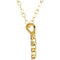 Round Cubic Zirconia Youth Cross 14k Yellow Gold Pendant Necklace, 15" (13.00X06.00 MM)