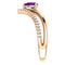 Amethyst Pear and Diamond Chevron 14k Rose Gold Ring (.145 Ctw,G-H Color, I1 Clarity)