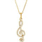 Petite Diamond Treble Clef 14k Yellow Gold Pendant Necklace, 16" (.25 Cttw)