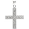 Men's Greek Passion Flower Cross 14k White Gold Pendant