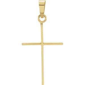 Simple Cross 14k Yellow Gold Pendant