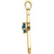 Genuine Swiss Blue Topaz Cut out Cross 14k Yellow Gold Pendant