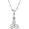 Diamond Three-Stone 14k White Gold Pendant Necklace, 18" (1/3 Cttw)