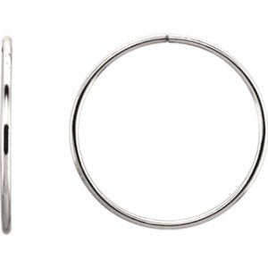 Endless Hoop Tube Earrings, Sterling Silver (35mm)