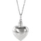 Heart Ash Holder Rhodium-Plated 10k White Gold Pendent Necklace with Packaging, 18" (27.00X16.00 MM)