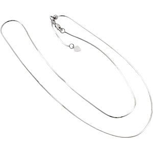 14k White Gold Snake Chain, Adjustable to 22"