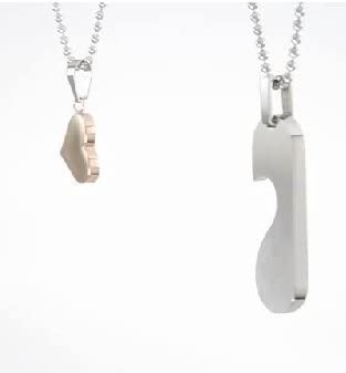 Stainless Steel, Rose Gold Plated Steel 'Be My Sweet Love' Couples Nestling Pendants Necklaces, 22"