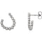 Platinum Diamond Crescent J-Hoop Earrings (.25 Ctw, GH Color, SI2-SI3 Clarity)