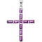 Genuine Amethyst Cross 14k White Gold Pendant