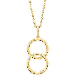 Interlocking Circle Necklace, 14k Yellow Gold, 18"