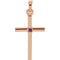 Amethyst Inset Cross 14k Rose Gold Pendant (22.65x11.4MM)