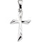 Curvy Cross 14k White Gold Necklace, 24"