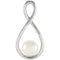 White Freshwater Cultured Pearl Infinity Slide Pendant, Rhodium-Plated 14k White Gold (5.5-6MM)