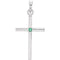 Platinum Emerald Inlay Cross Pendant (30.6x16.6MM)