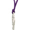 Diamond Contemporary Flowers Pendant in Sterling Silver with Purple Cord, 18" (1/5 Cttw)