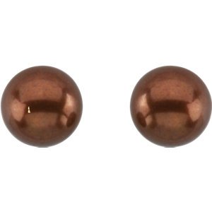 Freshwater Cultured Chocolate Pearl 14kt Yellow Gold Earrings (9.0-9.5 MM)