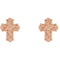 14k Rose Gold Rose of Sharon Budded Cross Stud Earrings (11.75X9.52 MM)