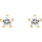 Girl's Cubic Zirconia Star Earrings, 14k Yellow Gold