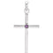 Amethyst Inlay Cross Rhodium-Plated 14k White Gold Pendant (22.8x11.3MM)