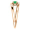 Chatham Created Emerald and Diamond Bypass Ring, 14k Rose Gold (.125 Ctw, G-H Color, I1 Clarity)