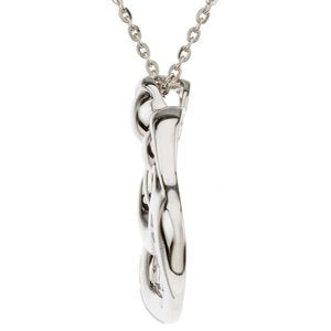 Sterling Silver Couples Embrace Pendant Necklace 18"