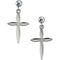 14k White Gold Cross Dangle Earring