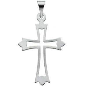 Patonce Cross 14k White Gold Pendant