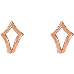 Geometric J-Hoop Earrings, 14k Rose Gold