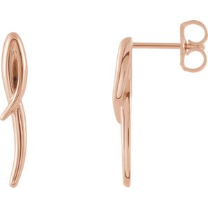 Freeform Drop Earrings, 14k Rose Gold