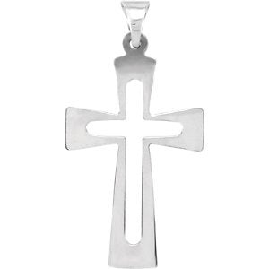 Platinum Cut-Out Roman Cross Pendant (27.50X18.00 MM)