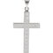 Box Pattern Cross Rhodium-Plated 14k White Gold Pendant (22X14MM)