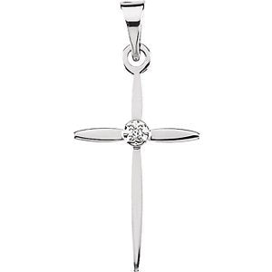 Diamond Passion Cross Pendant 14k White Gold