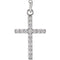 Diamond Cross Pendant, Rhodium-Plated 14k White Gold (0.25 Ctw, Color GH, Clarity I1)