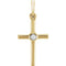 White Freshwater Cultured Pearl Cross Pendant, 14k Yellow Gold (2MM)