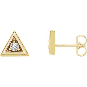 Diamond Triangle Earrings, 14k Yellow Gold (.125 Ctw, GH Color, I1 Clarity)