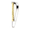 Negative Space Rope Trim and Curved 'V' Ring, Rhodium-Plated 14k White and Yellow Gold, Size 6.75