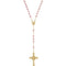 Rose Quartz Rosary with Yellow Gold Filled Heart Medal and Crucifix