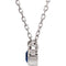 Chatham Created Blue Sapphire Solitaire 14k White Gold Pendant Necklace, 16"