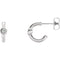 Diamond J-Hoop Earrings, Sterling Silver (0.2 Ctw, G-H Color, I1 Clarity)