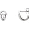 Geometric J-Hoop Earrings, Rhodium-Plated 14k White Gold