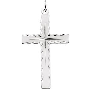 Christian Cross Sterling Silver Pendant (40X25MM)