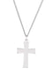 Inlay Cross Sterling Silver Nacklace, 24"