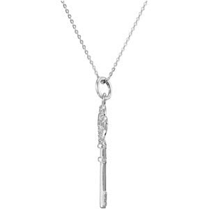 Sterling Silver Friendship Key of Love Pendant Necklace 18"