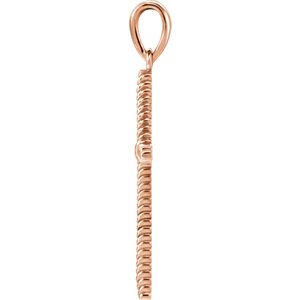 Rope Cross 14k Rose Gold Pendant (25.4x16.2 MM)