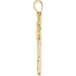 Nugget Cross 18K Yellow Gold Pendant (27X18 MM)