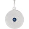 Round Blue Sapphire Disc Pendant, Rhodium-Plated 14k White Gold